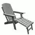 osoltus Canadian Deckchair Adirondack Stuhl mit Fußhocker HDPE Grau