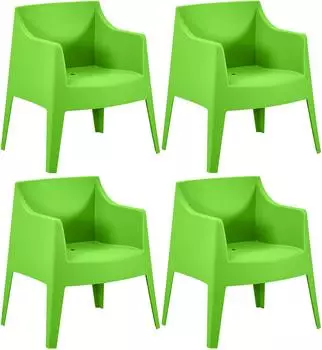 CLP Bartal Gartenstuhl 4er-Set, stapelbar, Kunststoff, grün (327746)