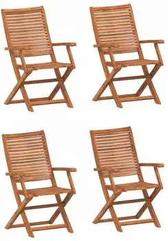 vidaXL Gartenst&uuml;hle klappbar, Akazienholz, 4er-Set (3214474)