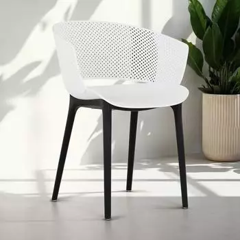 Idimex OLINDO Gartenstuhl 4er-Set, wei&szlig;, Kunststoff, UV-best&auml;ndig (12066)