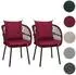 MCW Gartenstuhl Q38 2er-Set, Aluminium Seilgeflecht, Gestell schwarz, Polster bordeaux (101238)