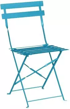Bolero Klappbare Terrassenstühle stahl azurblau, 2er-Set (GK982)