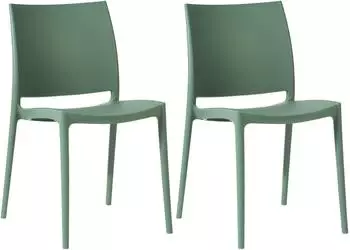 CLP Meton Gartenstuhl 2er-Set, stapelbar, Kunststoff, oliv (326417)
