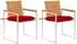 vidaXL Gartenstühle mit Kissen 2er-Set, Akazienholz und Stahl (3061509)