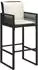 vidaXL Garten-Barhocker mit Kissen, 2er-Set, schwarz, Poly Rattan (368705)