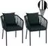 MCW Gartenstuhl MCW-N41 2er-Set Aluminium Seilgeflecht, dunkelgrün (100693)
