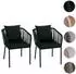 MCW Gartenstuhl MCW-N41 2er-Set Aluminium Seilgeflecht, dunkelgrün (100693)