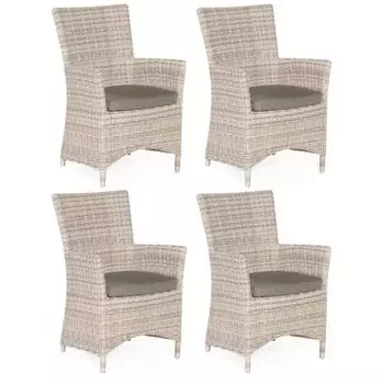 SonnenPartner Ikarus Gartensessel 4er-Set Aluminium/Polyrattan white-coral (80071458)