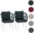 MCW Gartenstuhl MCW-Q38 2er-Set, Aluminium Seilgeflecht, Gestell hellgrau, Polster grün (101242)