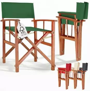 Casaria Regiestuhl klappbar, Eukalyptusholz FSC&reg;, gr&uuml;n, bis 160kg (110155)