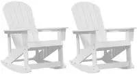 vidaXL Adirondack Schaukelst&uuml;hle 2 pcs Wei&szlig; HDPE