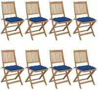 Klappbare Gartenst&uuml;hle 8 Stk. Mit Kissen Massivholz Akazie Vidaxl