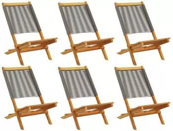 vidaXL Gartenst&uuml;hle klappbar, Akazienholz, grau, 6 Stk. (3214632)
