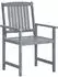 vidaXL Gartenstühle mit Kissen 6er-Set, Akazienholz, grau (3078214)