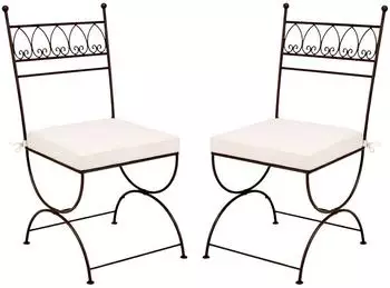 Marrakesch Orient & Mediterran Interior Merida Gartenstuhl aus Eisen, 2er-Set, handgefertigt (est030-2er)