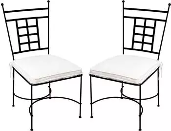 Marrakesch Orient & Mediterran Interior Athen 2er-Set Gartenstuhl, Eisen, schwarz, 107cm (est010-2er)