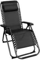 Spetebo - Relax Sessel Mit Kopfkissen - 178cm / Anthrazit - Verstellbarer Garten