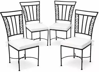 Marrakesch Orient & Mediterran Interior Ronda Gartenstuhl 4er-Set, Eisen, schwarz, 90cm (est023-4er)