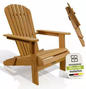 Juskys Korfu Liegestuhl Akazienholz, klappbar, natur (302461)