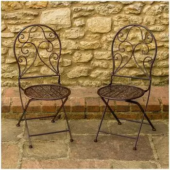 HTI-Line Lani Gartenstuhl Klappstuhl, Metall, braun, 2er-Set (283065)