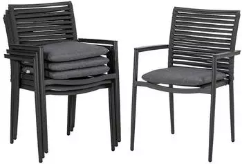 Acamp New Jersey Stapelstuhl 4er-Set, Aluminium, anthrazit