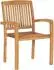 vidaXL Stapelbare Gartenstühle mit Kissen, Teakholz, 6er-Set (3073231)