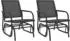 vidaXL Garten-Schaukelstühle 2er-Set, Textilene & Stahl, schwarz (362712)