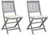 vidaXL Klappbare Gartenstühle 2 Stk. mit Kissen, Akazienholz (3064538)