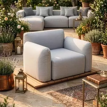 Home Deluxe Arani Outdoor-Sessel, Aluminium, hellgrau (75496)