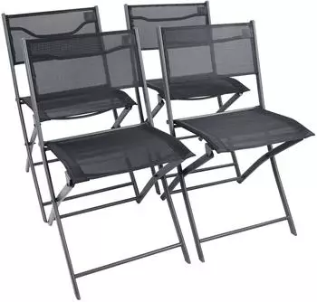 VCM Sumila Klappstuhl schwarz, 4er-Set (4051814439308)