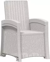 vidaXL Liegesessel Garten Rattan-Optik Wei&szlig; PP