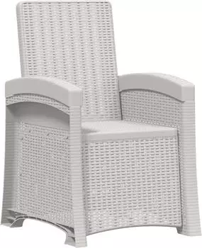 vidaXL Gartenliegestuhl Rattan-Optik, wei&szlig;, PP (8011994)