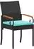 vidaXL Gartenstühle 4 Stk. Poly-Rattan und Akazie schwarz/türkis (42025889)