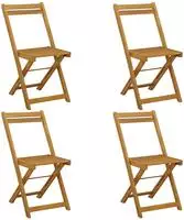 Vidaxl Folding Garden Chairs 4 Pcs Natural Solid Acacia Wood