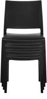 hjh Living T37 V Stuhl, Kunststoff, schwarz, ohne Armlehnen (729494)