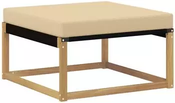 vidaXL Outdoor-Fu&szlig;hocker Akazienholz & Textilene, wei&szlig; (901636)