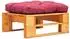 vidaXL Garten-Palettenhocker mit rotem Kissen, Holz honigbraun (277442)