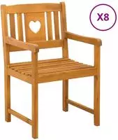 vidaXL Gartenst&uuml;hle 8 stk. Natur Massives Akazienholz