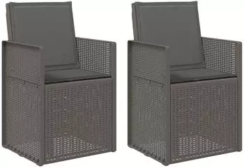 vidaXL Garten-Esszimmerst&uuml;hle 2er-Set, hellgrau/anthrazit, PP (8000011)