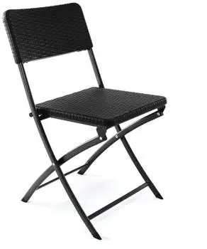 VCM Klappstuhl Gartenstuhl Rattan-Optik, schwarz (66582845-0)