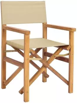 vidaXL Regiestuhl braun und beige, Teakholz massiv (42032676)