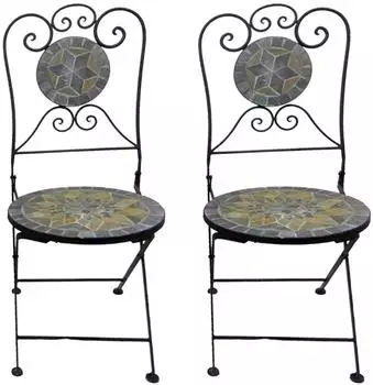 Mojawo Mosaik Klappstuhl Bistrostuhl Stern Design, 2er-Set
