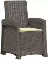 vidaXL Liegesessel Garten Rattan-Optik Hellgrau und Creme PP
