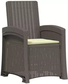 vidaXL Garten-Liegesessel Rattan-Optik PP hellgrau/creme (8012012)