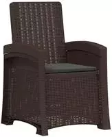 vidaXL Liegesessel Garten Rattan-Optik Braun und Anthrazit PP