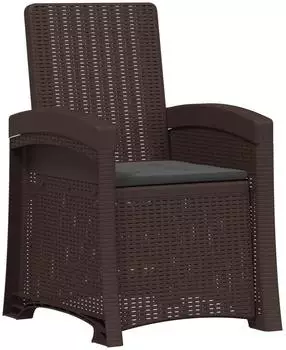 vidaXL Garten-Liegesessel Rattan-Optik PP, braun/anthrazit (8012005)