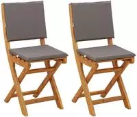 Vidaxl Outdoor Bistro Chairs 2 Pcs Dark Grey Solid Acacia Wood