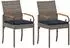 vidaXL Gartenstühle 2 Stk. Poly-Rattan und Akazie, grau/marineblau (42025883)
