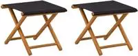 vidaXL Liegestuhl 2 pcs Massives Eukalyptus Holz Schwarz