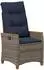 vidaXL Verstellbarer Gartenstuhl grau und marineblau, Poly-Rattan (42026862)
